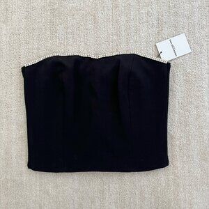 NWT Generation Love Ettie Crystal Crepe Black Bustier Sleeveless Top 4